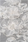 3D flower applique / pearl bridal patch / bridal patch / leaf applique / wedding dress lace applique / A23-328