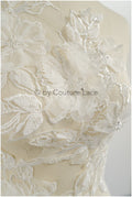 3D flower applique / pearl bridal patch / bridal patch / leaf applique / wedding dress lace applique / A23-328