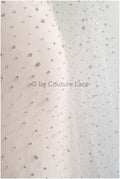 Tulle fabric with small rhinestones/ Couture fabric with rhinestones/ Swarovski tulle fabric/ Rhinestone tulle for wedding dress &amp; veil// L23-524