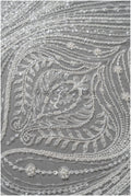 Wunderschöner perlenbesetzter Spitzenstoff mit kleinen Blättern/ Couture Spitzenstoff mit Perlen & Pailletten/ Brautspitze mit Zweigen & Blättern// L23-515