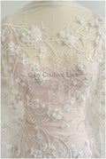 Perlen Brautspitzenstoff Off-White/ 3D Blumen Perlen Spitze/ schwere Perlenspitze/ Couture Spitzenstoff/ Brautspitzenstoff// L23-529