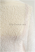 Wunderschöner perlenbesetzter Spitzenstoff Off-White/ Couture Spitzenstoff mit Perlen & Pailletten/ Brautspitze// L23-502