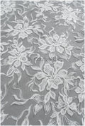 Romantischer Blumen Spitzenstoff Off-White/ hochwertiger bestickter Spitzenstoff mit floralem Muster/ Braut Spitzenstoff// L23-530