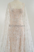 Wunderschöner Perlen Spitzen Stoff/ Couture Spitzenstoff mit Perlen & Pailletten/ romantische Perlen Braut Spitze// L23-019