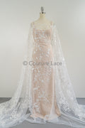 Blumen Braut Spitze Off-White/ Brautspitze Stoff/ Blumen Hochzeit Spitze/ Couture Spitze// L23-028B
