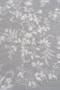 Blumen Braut Spitze Off-White/ Brautspitze Stoff/ Blumen Hochzeit Spitze/ Couture Spitze// L23-028B