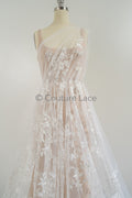 Blumen Braut Spitze Off-White/ Brautspitze Stoff/ Blumen Hochzeit Spitze/ Couture Spitze// L23-028B