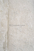 Perlen Spitzenstoff Off-White/ Couture Spitzenstoff/ Braut Spitzenstoff/ Perlen Spitze// L23-041