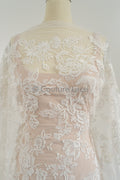 Blumen Braut Spitze Off-White/ Brautspitze mit Blumen/ Blumen Hochzeit Spitze/ Couture Spitze// L23-068
