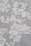 Blumen Braut Spitze Off-White/ Brautspitze mit Blumen/ Blumen Hochzeit Spitze/ Couture Spitze// L23-074