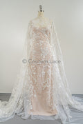 Blumen Braut Spitze Off-White/ Brautspitze mit Blumen/ Blumen Hochzeit Spitze/ Couture Spitze// L23-074