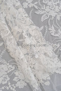 Blumen Braut Spitze Off-White/ Brautspitze mit Blumen/ Blumen Hochzeit Spitze/ Couture Spitze// L23-074