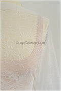 French floral lace/ bridal raschel lace/ French veil lace/ bridal chanitilly lace/ Edwardian lace fabric// L23-086