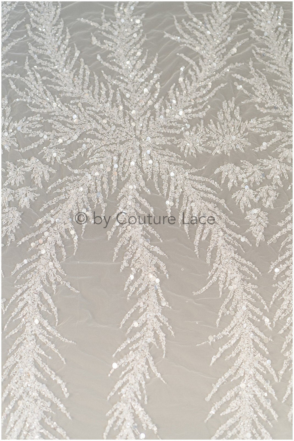 Perlenspitzenstoff Off-White/ Perlenspitze Stoff/ Braut Spitze Stoff/ Perlenspitze/ Brautspitze// L19-085
