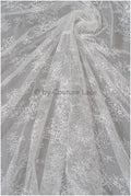 French floral lace/ bridal raschel lace/ French veil lace/ bridal chanitilly lace/ Edwardian lace fabric// L23-131