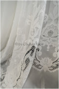 Blumen Braut Spitze Off-White/ Brautspitze mit Blumen/ Blumen Hochzeit Spitze/ Couture Spitze// L23-146