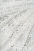 Blumen Braut Spitze Off-White/ Brautspitze mit Blumen/ Blumen Hochzeit Spitze/ Couture Spitze// L23-146