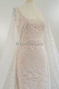 French bridal lace/ floral lace/ off-white bridal lace/ floral wedding lace/ Chantilly lace// L23-165 