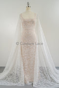 French bridal lace/ floral lace/ off-white bridal lace/ floral wedding lace/ Chantilly lace// L23-165 