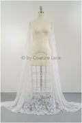 French floral lace/ bridal raschel lace/ French veil lace/ bridal chanitilly lace/ Edwardian lace fabric// L23-178