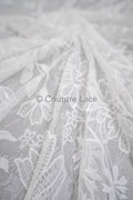 Floral bridal lace off-white/ bridal lace with flowers/ floral wedding lace/ couture lace// L23-580