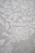 Floral bridal lace off-white/ bridal lace with flowers/ floral wedding lace/ couture lace// L23-580