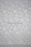 Floral bridal lace off-white/ bridal lace with flowers/ floral wedding lace/ couture lace// L23-580