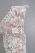 Perlen Blumen Applikation/ Perlen Braut Aufnäher/ Hochzeitskleid Spitzenapplikation/ Brautblatt Applikation/ A23-335