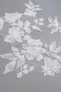 Hochzeitskleid Spitze Applikation/ Perlen Braut Aufnäher/ Perlen Blumen Applikation/ Brautblatt Applikation/ A23-336