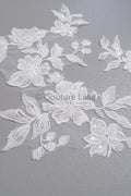 Hochzeitskleid Spitze Applikation/ Perlen Braut Aufnäher/ Perlen Blumen Applikation/ Brautblatt Applikation/ A23-336