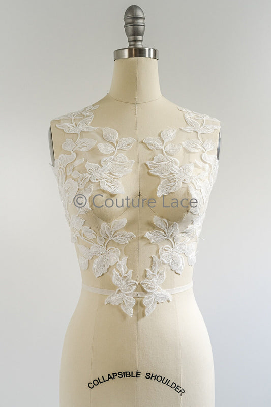 Stickerei Blumen Applikation/ Perlen Braut Aufnäher/ Hochzeitskleid Spitze Applikation/ Perlen Braut Aufnäher Applikation/ A23-337