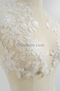 Hochzeit Kleid Spitze Applikation / Perlen Braut Aufnäher / 3D Perlen Blumen Applikation / Braut Applikation Blatt / A23-342