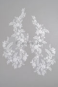 3D Blumen Applikation/ Hochzeitskleid Spitzenapplikation/ Perlen Braut Aufnäher/ Brautblatt Aufnäher Applikation/ A23-343