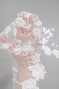 3D Blumen Spitze Applikation / Perlen Braut Aufnäher / 3D Perlen Blumen Applikation / Braut Blatt Applikation / A23-344