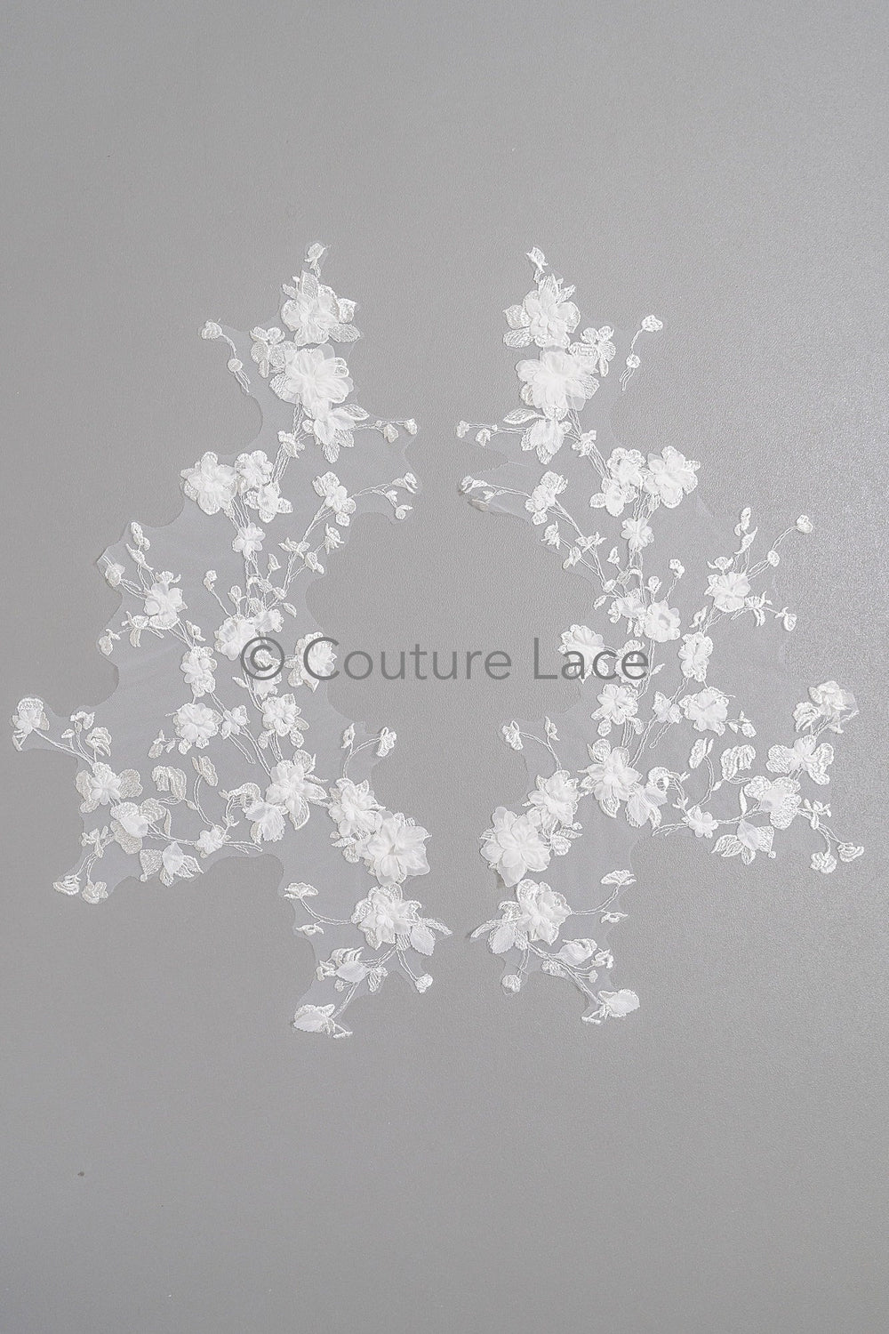 florale 3D Blumenapplikation/ Hochzeitskleid Spitzenapplikation/ Perlen Braut Aufnäher/ bestickte Brautblatt Applikation mit 3d Blumen/ A23-345