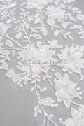 Hochzeit Kleid Spitze Applikation / Perlen Braut Aufnäher / 3D Perlen Blumen Applikation / Braut Applikation Blatt / A23-346