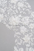 Hochzeit Kleid Spitze Applikation / Perlen Braut Aufnäher / 3D Perlen Blumen Applikation / Braut Applikation Blatt / A23-346