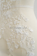 Hochzeit Kleid Spitze Applikation / Perlen Braut Aufnäher / 3D Perlen Blumen Applikation / Braut Applikation Blatt / A23-346