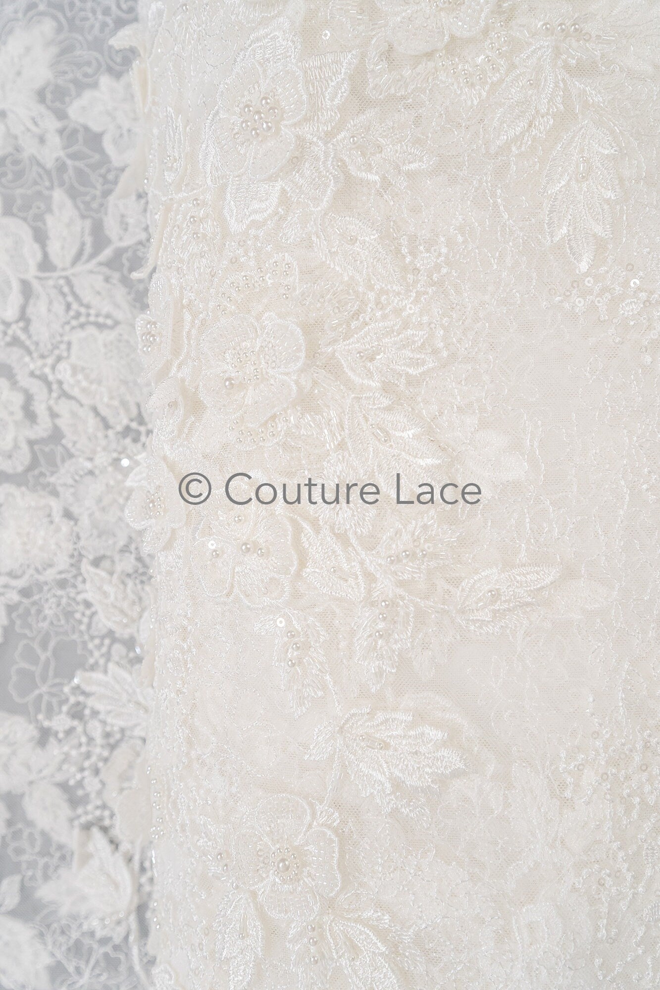 3D flower lace fabric/ bridal lace fabric/ romantic flower lace fabric with 3D flowers/ wedding lace fabric// L23-274B