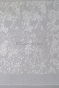 3D Blumen Spitzenstoff Off-White/ Braut Spitzenstoff mit Perlen/ romantischer Spitzenstoff mit 3D Blumen/ Hochzeit Spitzenstoff// L23-536