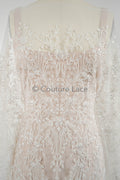 Perlen Spitzenstoff Off-White/ Couture Spitzenstoff/ Braut Spitzenstoff/ Perlen Spitze// L23-543
