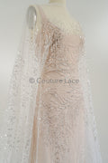 Perlen Spitzenstoff Off-White/ Perlen Brautkleid Spitze/ Couture Spitze mit Perlen/ Perlen Spitze// L23-544