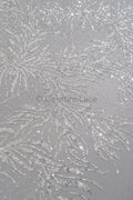 Perlen Spitzenstoff Off-White/ Perlen Brautkleid Spitze/ Couture Spitze mit Perlen/ Perlen Spitze// L23-544