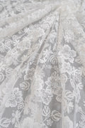 Floral Bridal Lace Off-White/ Bridal Lace with Flowers/ Floral Wedding Lace/ Couture Lace// L23-545