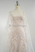 Blumen Braut Spitze Off-White/ Brautspitze mit Pailletten/ Blumen Hochzeit Spitze/ Couture Spitze// L23-548