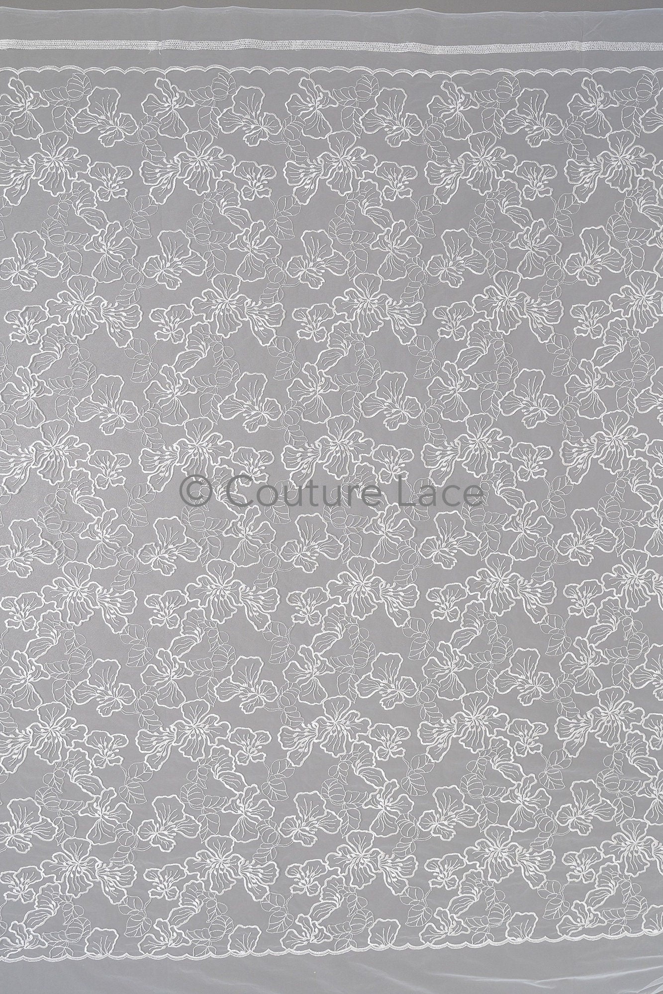 Blumen Braut Spitze Off-White/ Brautspitze mit Blumen/ Blumen Hochzeit Spitze/ Couture Spitze// L23-555