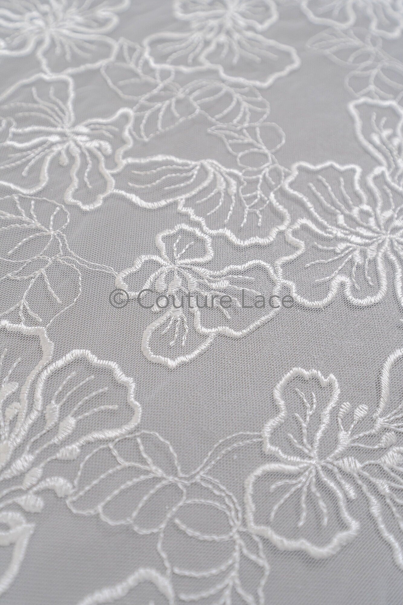 Blumen Braut Spitze Off-White/ Brautspitze mit Blumen/ Blumen Hochzeit Spitze/ Couture Spitze// L23-555