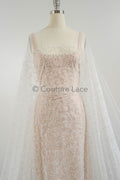Couture Spitzenstoff Off-White/ Perlen Spitzenstoff/ Spitze mit Perlen/ Brautspitze Stoff// L23-557