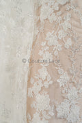 Perlen Spitzenstoff Off-White/ Couture Spitzenstoff mit Perlen/ Braut Spitzenstoff/ Perlen Spitze// L23-559