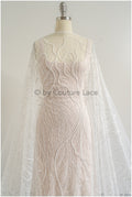 Perlen Spitzenstoff Off-White/ Brautkleid Spitze/ Couture Spitzenstoff/ Perlen Spitze// L22-513